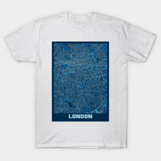 London - United Kingdom Peace City Map T-Shirt by tienstencil